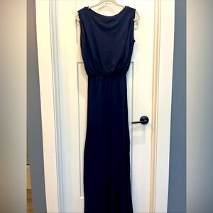 Go Couture Women‎ Lady Sleeveless Maxi Long Dress NAVY Casual Party Sz Medium
